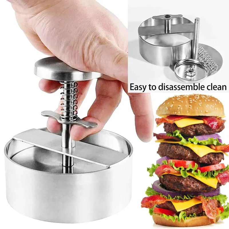 Πρέσα χάμπουργκερ 2025 Hamburger Patty Maker 304 Αντικολλητική Πρέσα Burger από ανοξείδωτο ατσάλι για την παρασκευή μπρελόκ και λεπτά μπιφτέκια — image 4