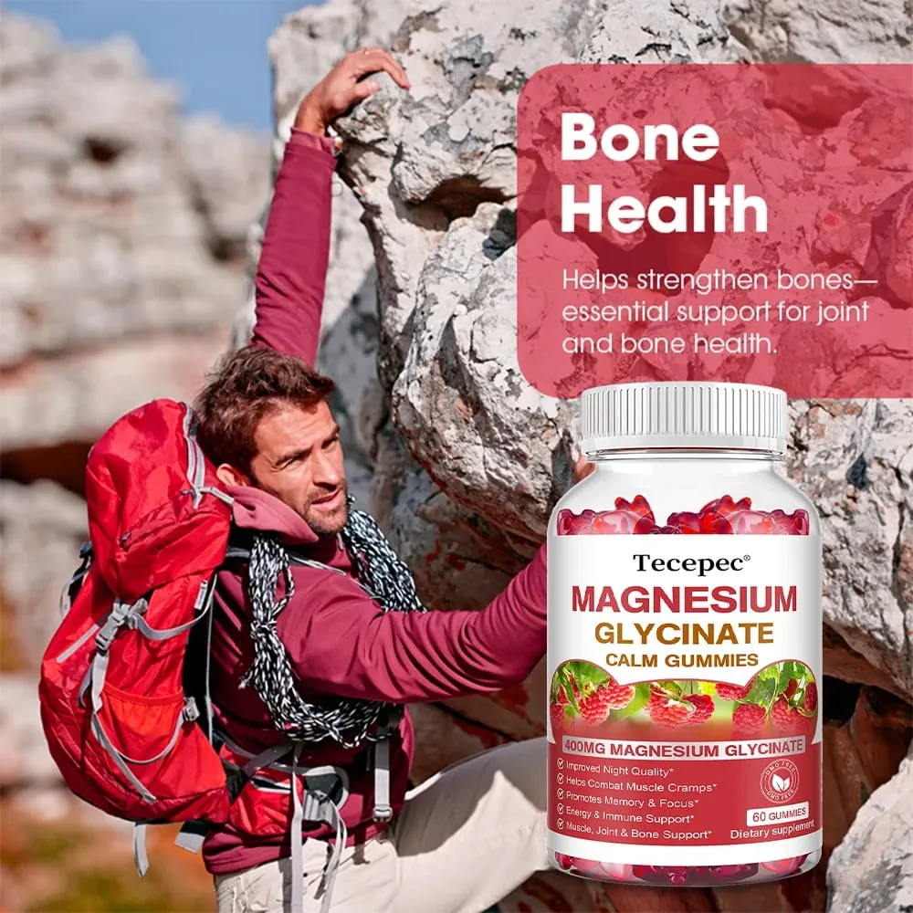Magnesium Glycinate Gummies-Adult Supplements That Aid Relaxation Promote Heart Health and Support Bone Marrow and Joint Health — image 2