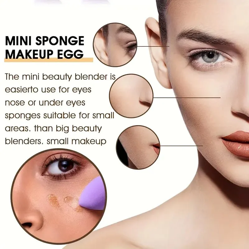 Ensemble d'éponges de maquillage portables, 12 pièces, bouffantes cosmétiques pour fond de teint, correcteur de visage, mélange d'éponges de beauté, puissance de crème liquide