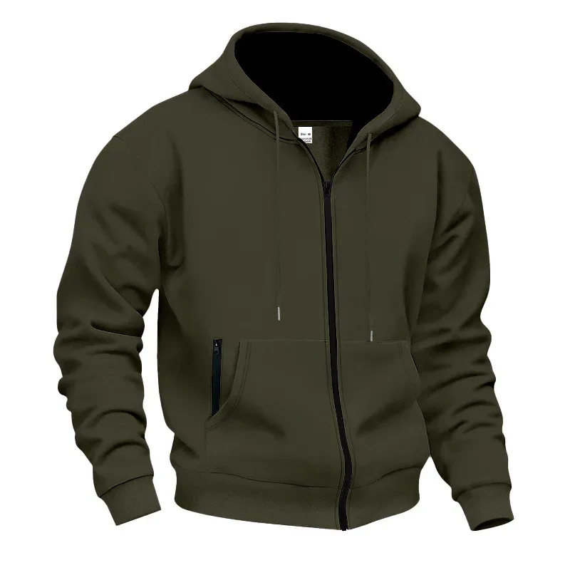 Novo 2026 outono casual sólido manga longa zíper com capuz moletom casaco masculino moda ao ar livre roupas esportivas jaquetas — image 24