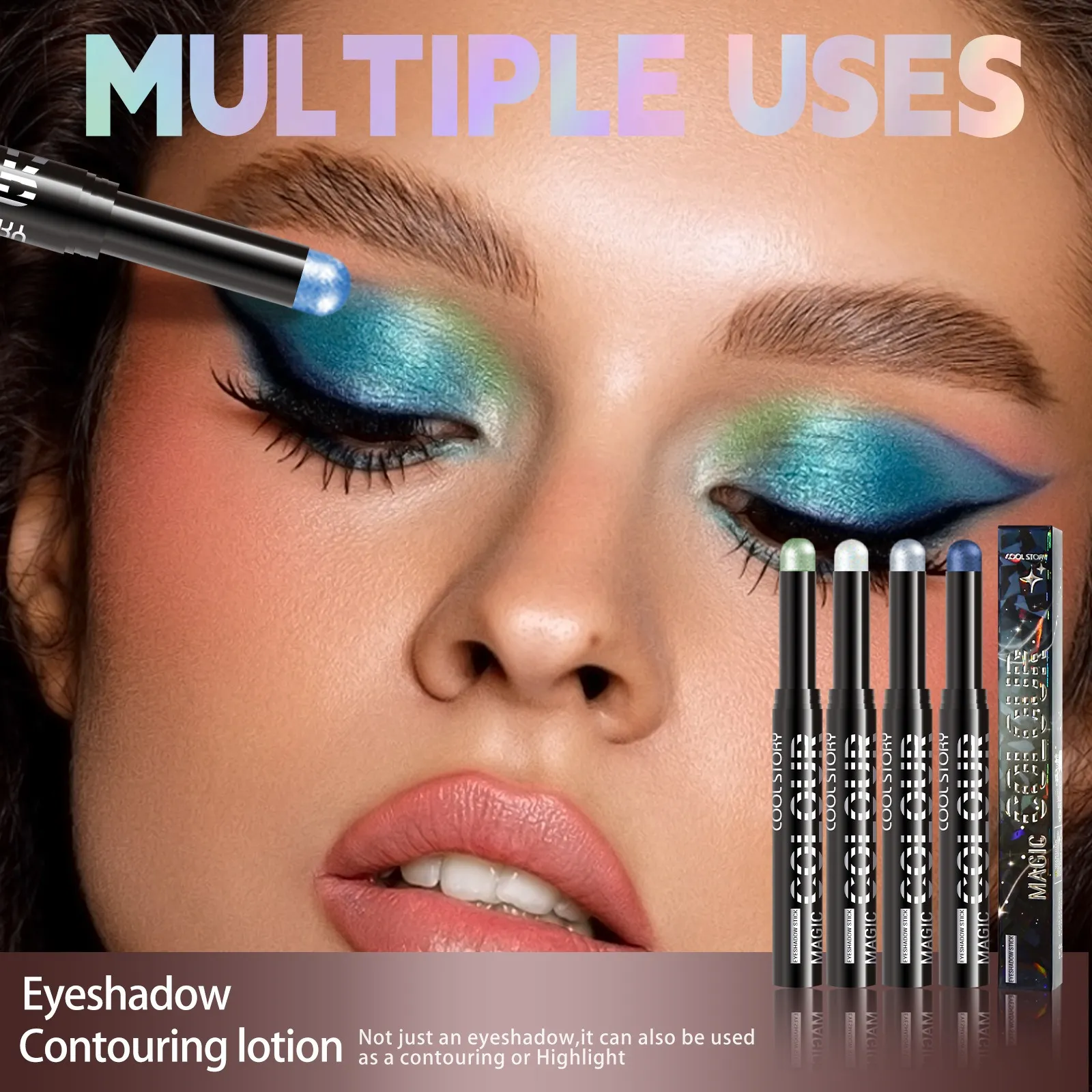 2 σε 1 Eyeshadow Lipstick Stick Pencil Waterproof Glitter Brighten Matte Eye Shadow Makeup Pigment Eyeshadow Pen — image 4