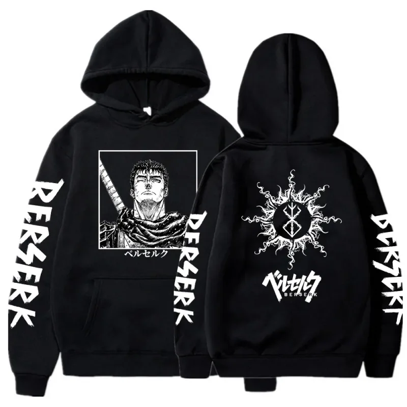 Berserk 拉鍊連帽衫男款長袖運動衫抓絨超大外套外套有趣 Berserk 日本動漫街頭服飾 — image 12