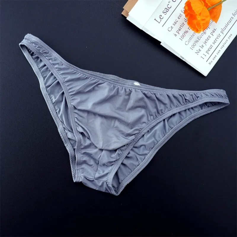 Lalaking Solid na Kulay Ice Silk Seamless Briefs Low Waist U Convex Panties na Panlalaki Ultra-manipis na Kasuotang Panloob na Elastic Mabilis na Tuyong Hininga na Panty — image 4