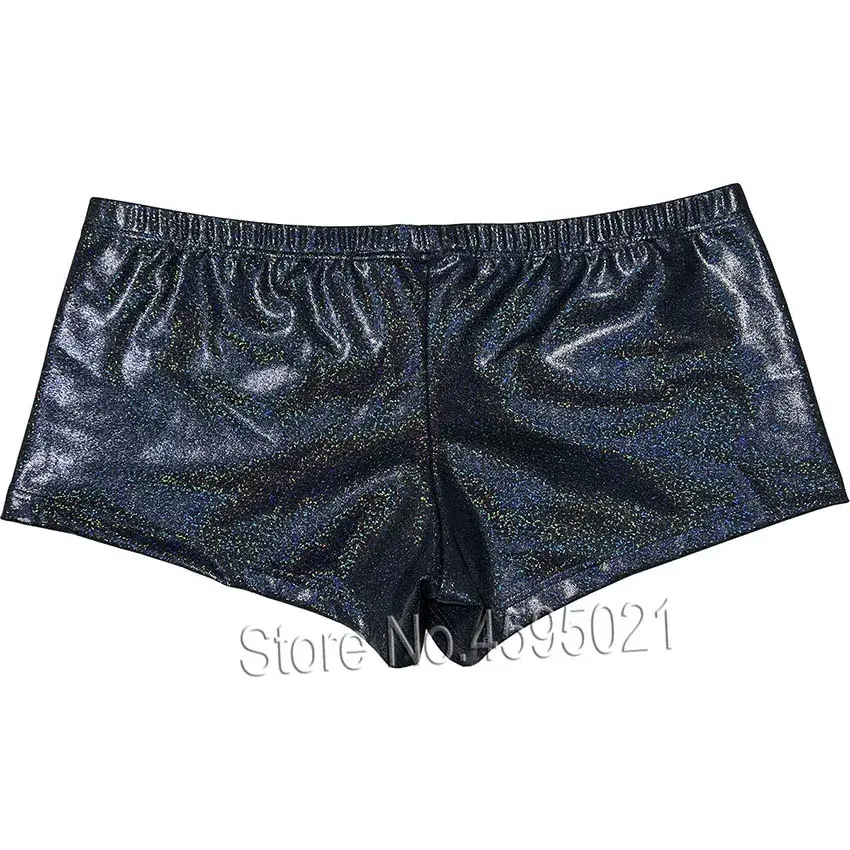 Panlalaking Boxer Briefs na Panloob na Kasuotang Bulge Pouch Hot Trunks Metallic Leather Shorts Makintab na Sporty Panty Makahinga sa Sunbathe Party — image 1