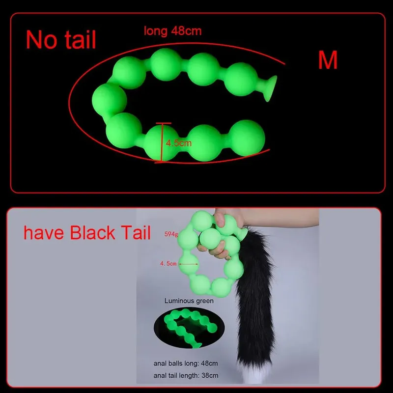 Butt Plug with Tail BDSM felnőtt szexjátékok pároknak, hatalmas anális gyöngyök, folyékony szilikon puha anális dugó Prosztata masszázs anális dildók — image 18