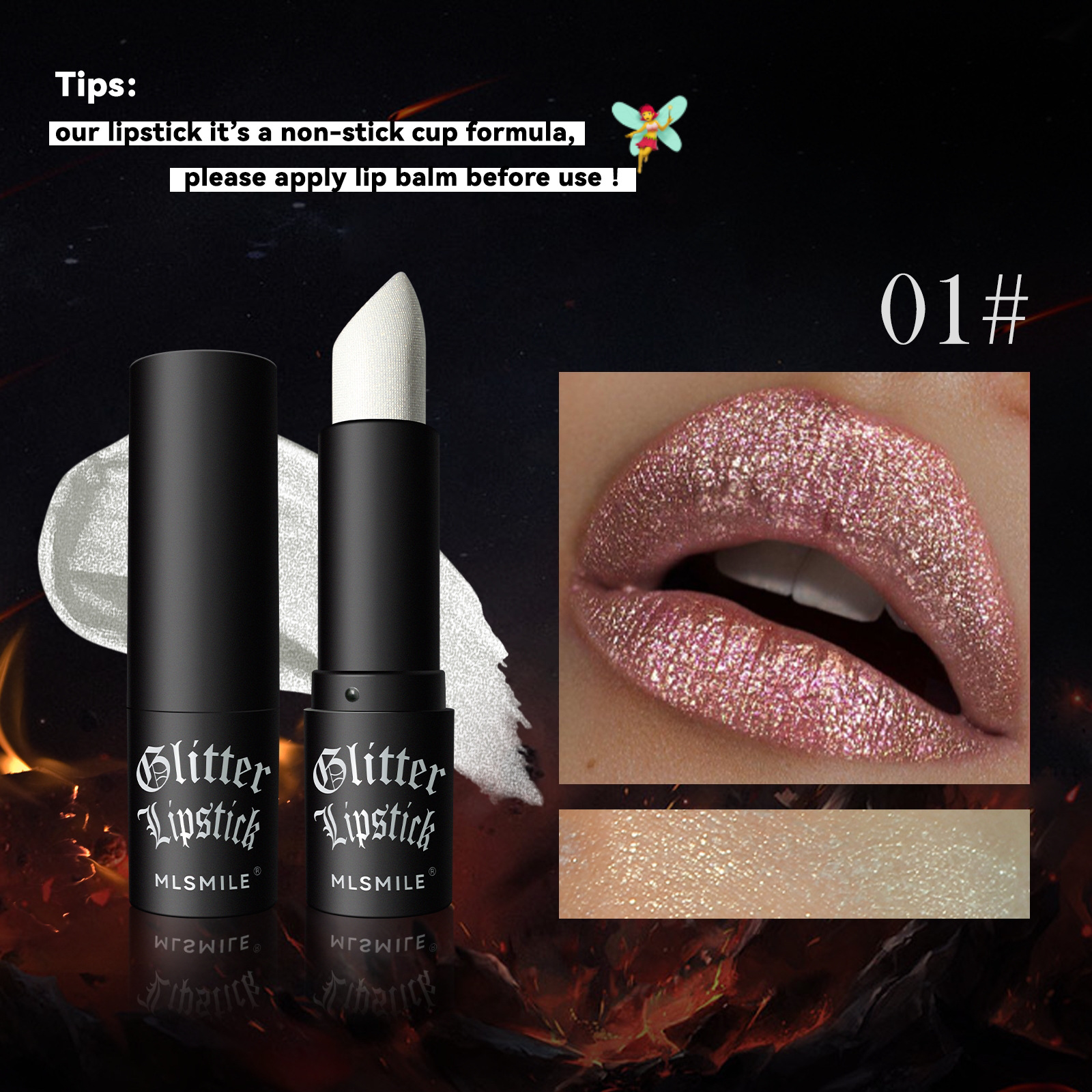 7Colors Glitter Lipstick Waterproof Long Lasting Diamond Pearlescent Metallic Lipstick Black Lipgloss Women Lips Makeup Cosmetic — image 8