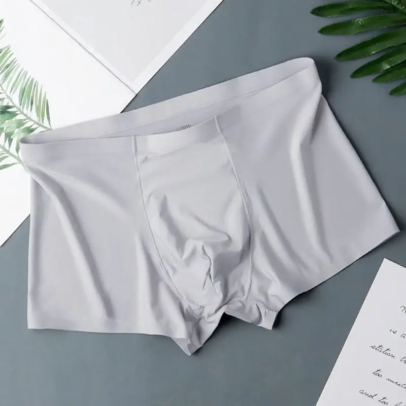 10 Pcs Panlalaking Ice Silk Sexy Seamless Ultra-manipis na Boxer Briefs Shorts Underwear Underpants Panti na Makahinga ng Lalaki — image 4