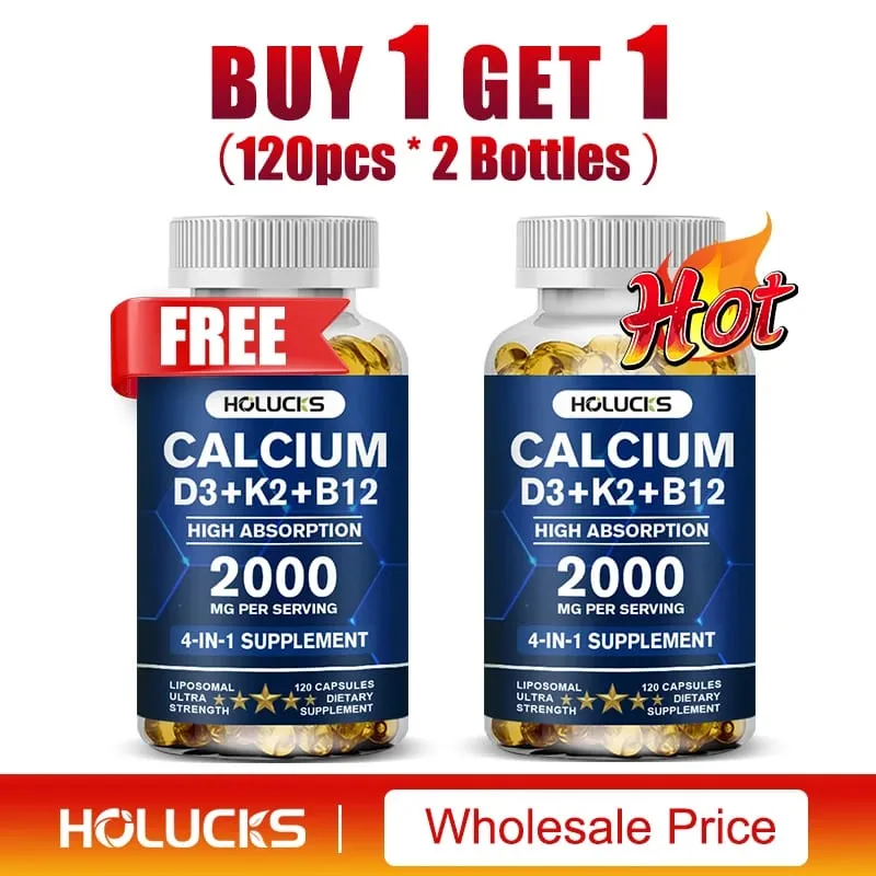 Calcium Supplements with Vitamin D3 K2 Support Bone Muscle TeethHealth Replenish Joints Calcium Absorption
