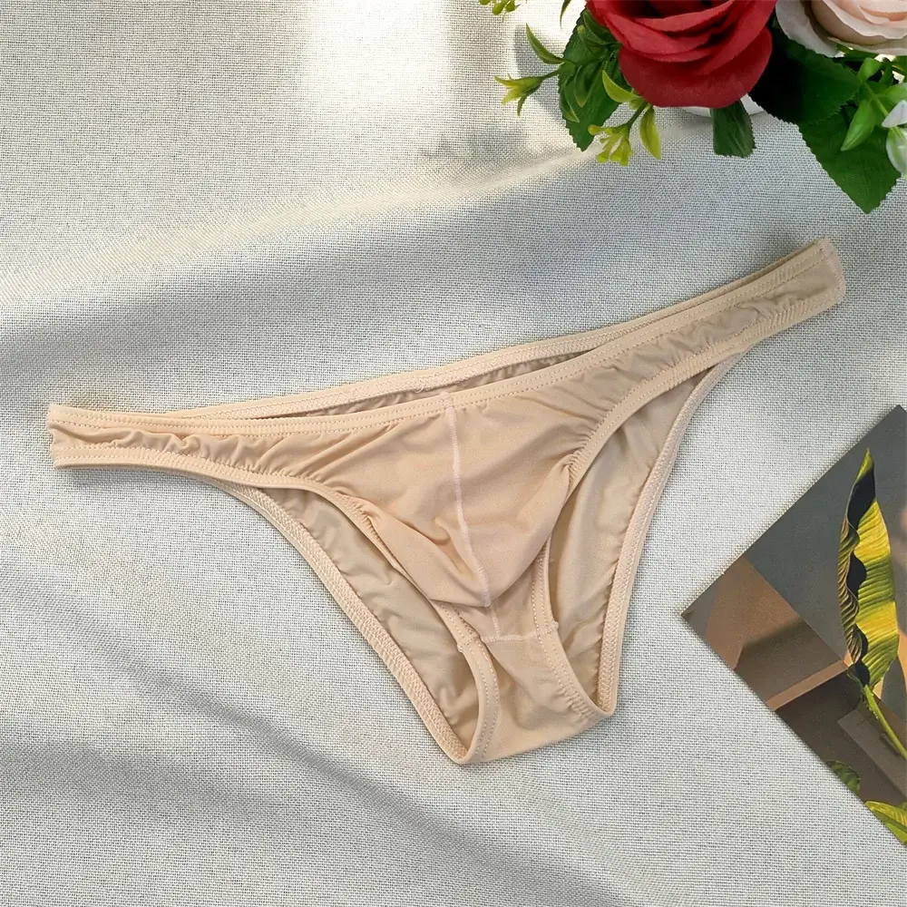 Herr Ultralåg midja Bugle Pouch Bikinitrosor Sexiga tighta Transparenta underkläder Man Is Silk Ultratunna kalsonger Plus Size — image 6
