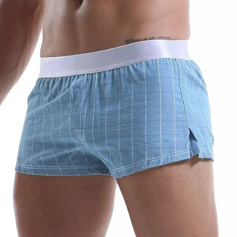 Homens boxers de algodão shorts soltos multicolorido masculino xadrez roupa interior homewear confortável calças seta 3256806911165516 — image 14