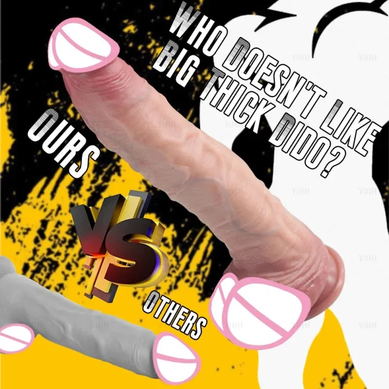 Realistic Long Dildo Flesh Skin Μαλακό Big Dick Διπλή σιλικόνη Μικρό πέος για Γυναίκα Άνδρας Παιχνίδια πρωκτικού σεξ Βεντούζα Αυνανισμός — image 4