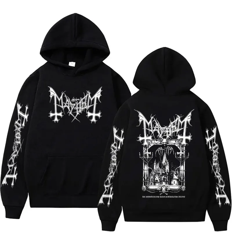 Rock Band Mayhem De Mysteriis Dom Sathanas Hoodie Men Women Death Black Metal Hooded Tracksuit Male Fashion Gothic Punk Hoodies — image 1