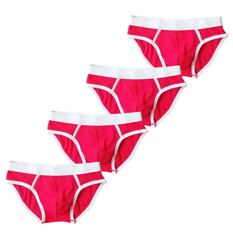 4PCS Men Cottn Briefs Underwear Simple Breathable Low Waist Lingerie Underpants Male Homewear Trunks Calzoncillos — image 11