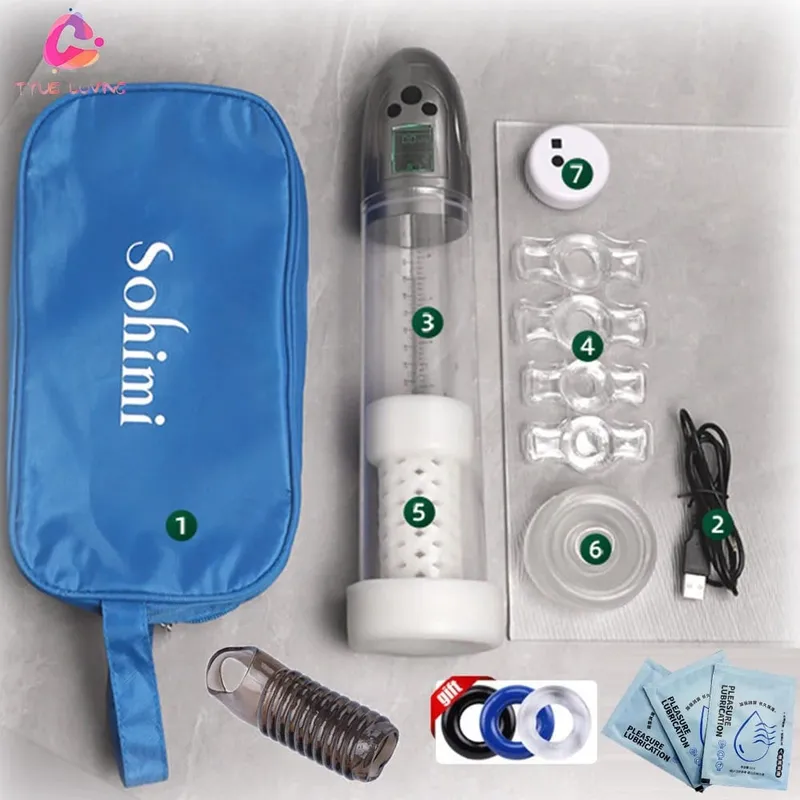 Electric Penis Pump Men Enhanced Erections Enhancement Pump Rechargeable Vacuum Penis Cock Pump Enlarger Pump Improved Erection