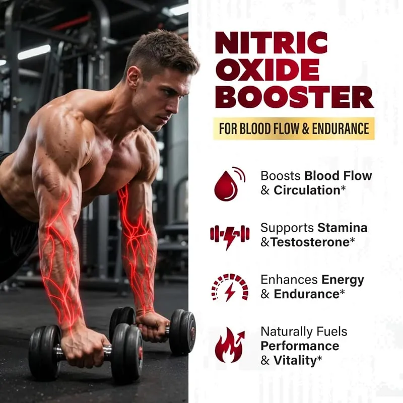 Nitric Oxide Booster Pre-Workout Boosts Muscle Pump Energy and Endurance Performance & Muscle Mass Beet Root Supplement