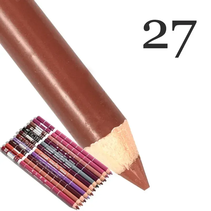 28Color Antifouling Lip Liner Professzionális rúzstoll Precise Waterproof Lip Outline Ceruza ajak smink Tartós szemceruza Krémes — image 24