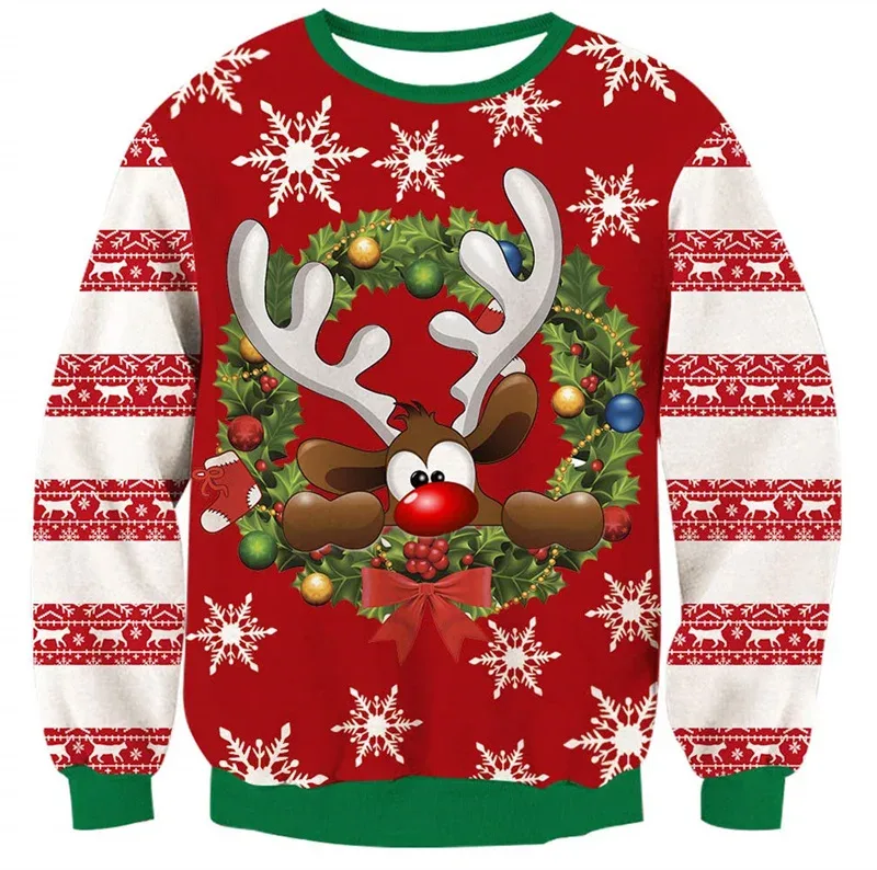 Ugly Christmas Sweater For Men Women Funny Novelty Xmas Sweatshirt 3d Printed Cartoon Animal Long Sleeve Pullover Hoodies Tops — image 19