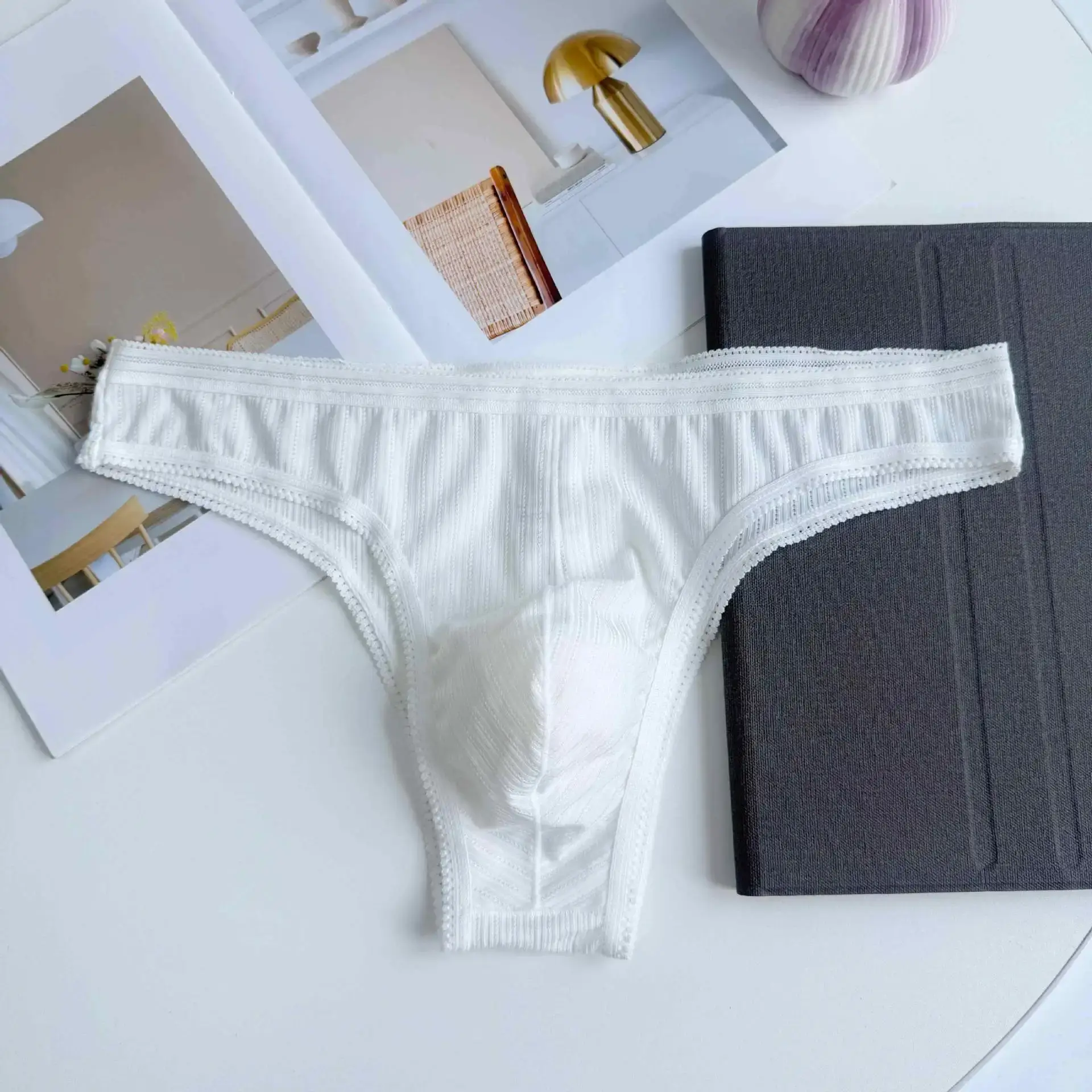 New Men Triangle Briefs Comfortable Breathable Sexy Underwear Large Pouch Solid Color