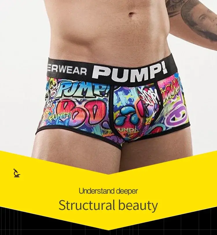 1- 4PCS Men's Cotton Nylon Blend Boxer Briefs All-Over Graffiti Print Wide Elastic Waistband Non-Tight Fashion Sport Underwear — image 8