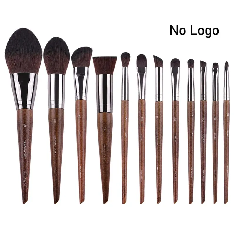 Ensemble complet de pinceaux de maquillage pour les yeux en bois naturel, kit de maquillage Pro pour fard à paupières, surligneur, sourcils, lèvres, cils, pratique — image 12