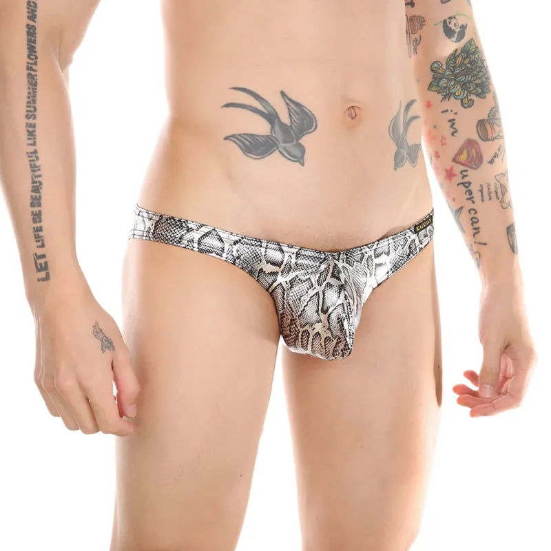 Mens Snake Skin Patterned Briefs with Sexy Bulge Pouch Bikini Underwear Comfortable Underpants by WANGJIANG Brand — image 21