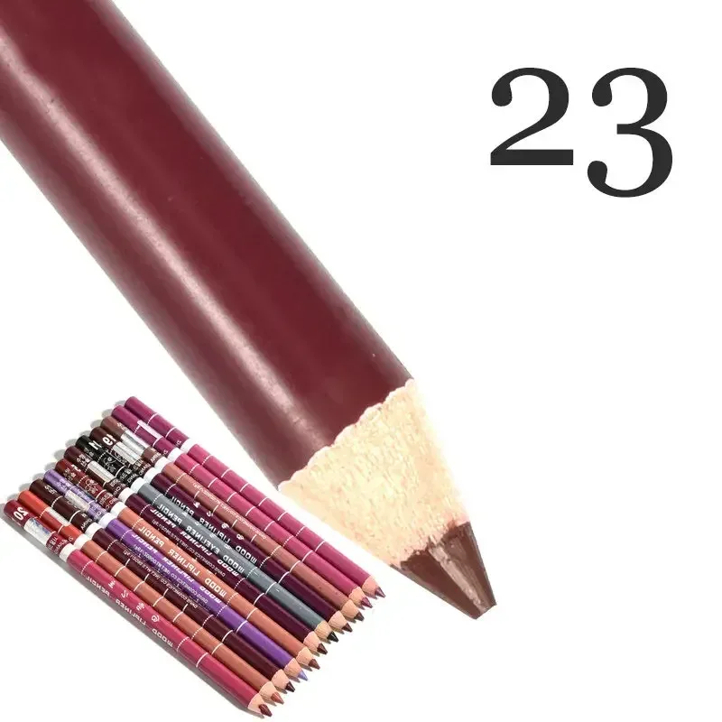 28Color Antifouling Lip Liner Professzionális rúzstoll Precise Waterproof Lip Outline Ceruza ajak smink Tartós szemceruza Krémes — image 9