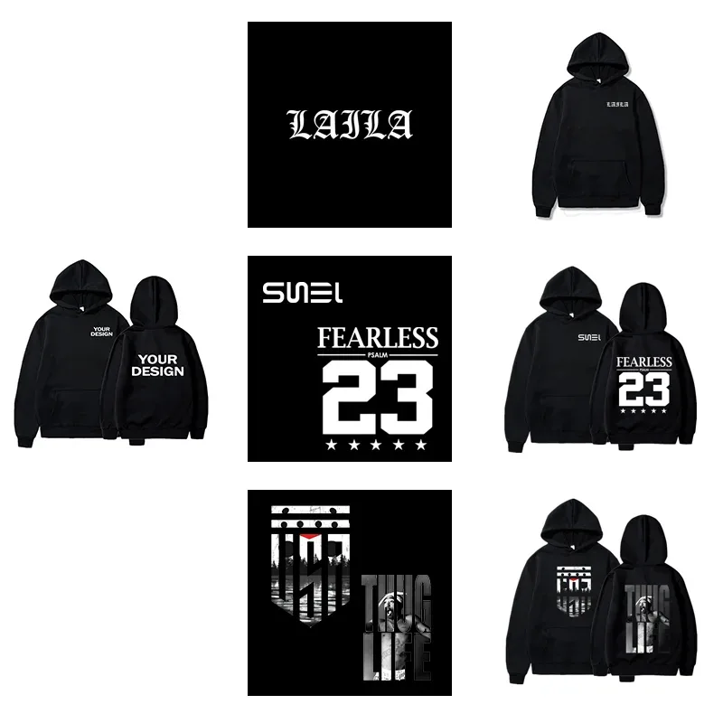 Impressões personalizadas hoodies femininos soltos casual wear cor sólida hoodies manga longa com capuz personalidade streetwear camisolas — image 4
