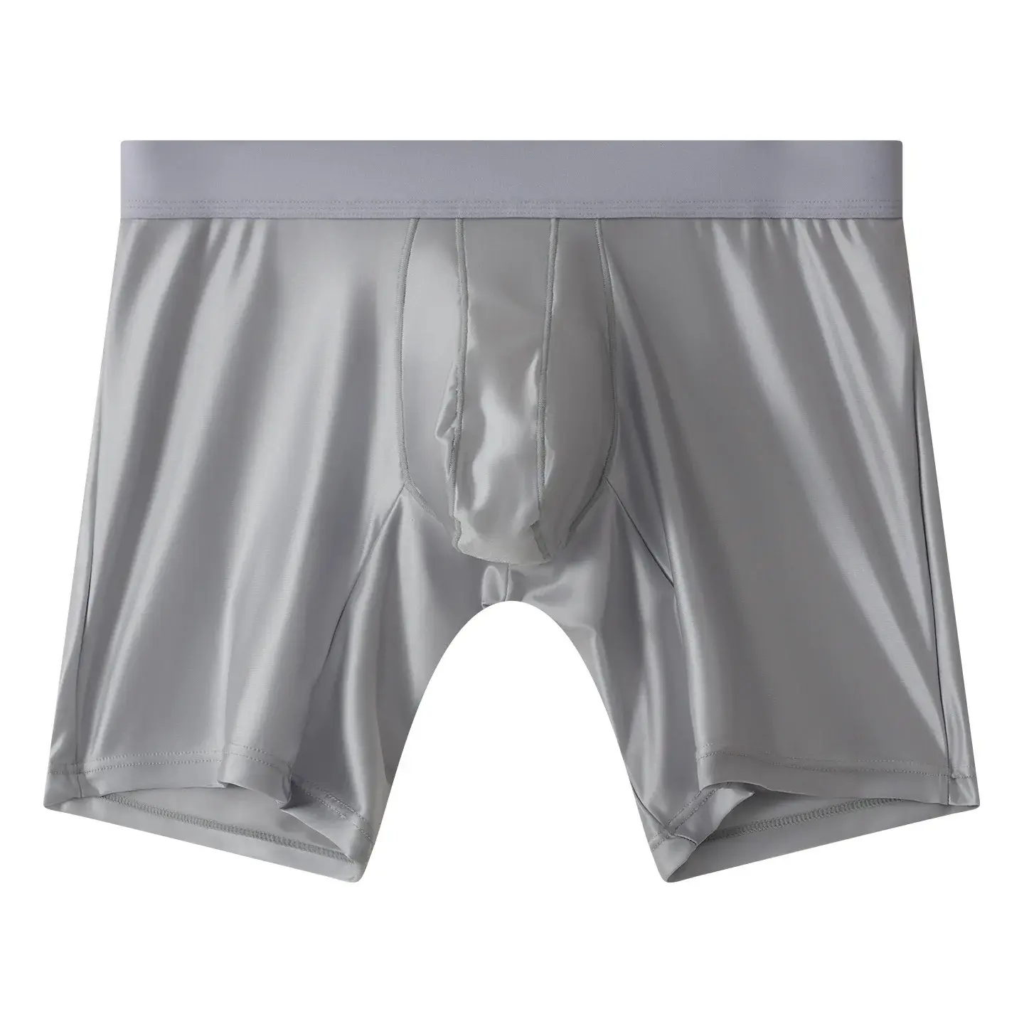 Roupa interior dos homens boxers sólido u bolsa calcinha para homem estendido perna boxer shorts homme cintura média esportes cuecas masculinas M-XXL — image 3