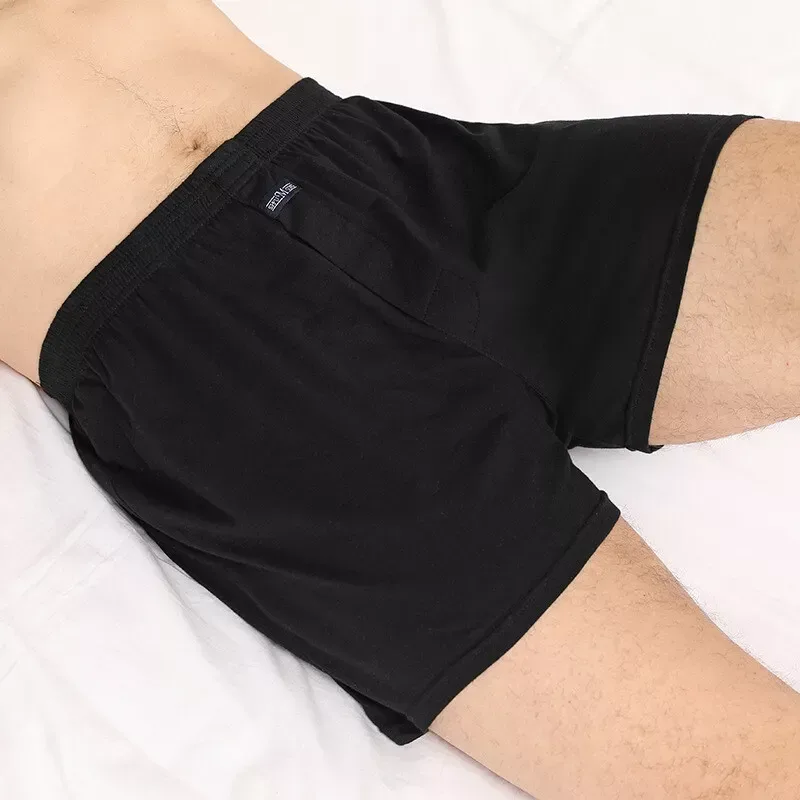 Boxer masculino pantie lote underpant solto grande curto algodão plus size roupa interior para homem boxer briefs sólido médio masculino boxer — image 12