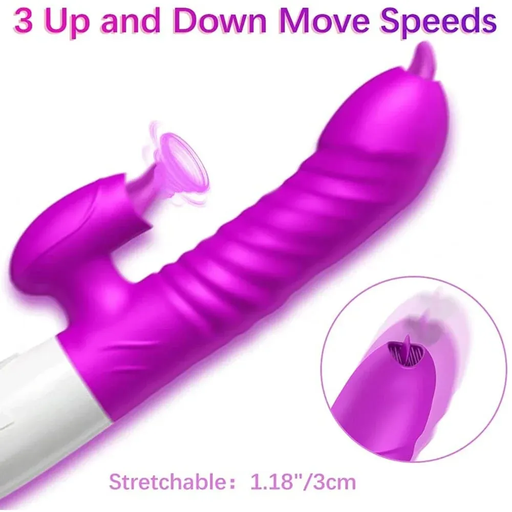 Thrusting Vibrator for Women Licking G Spot Clitoral Nipple Stimulator Heating Realistic Dildo Masturbation Adult Sex Toys — image 4