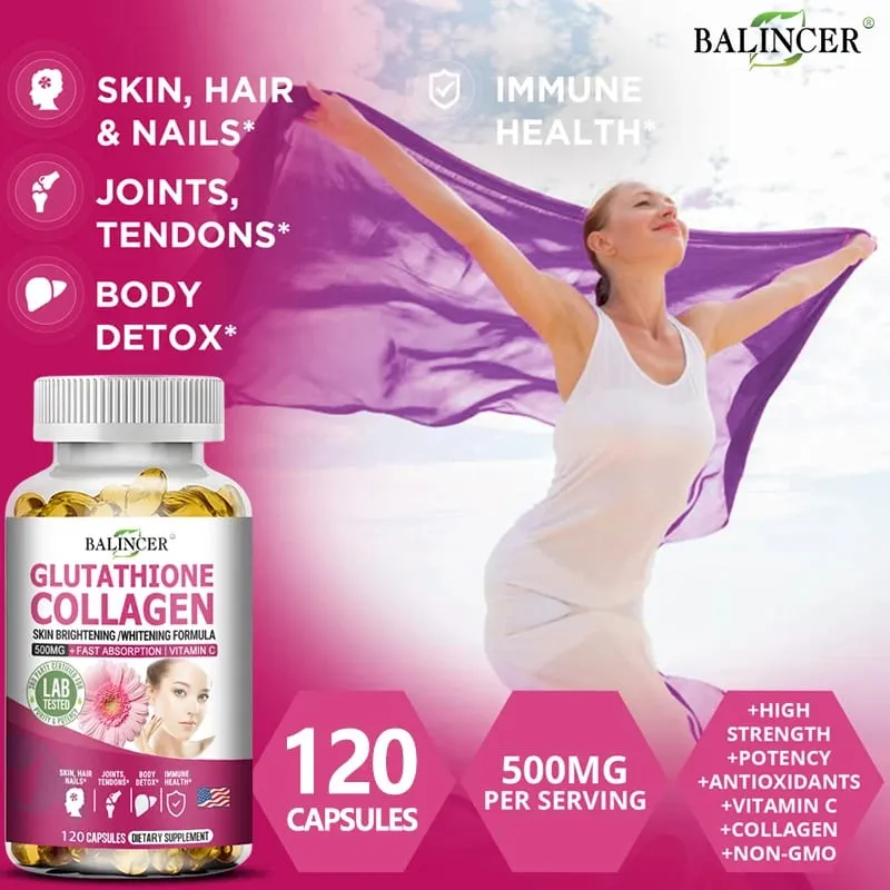 Glutathione Supplements - Collagen Booster Antioxidant Support Liver Detoxification Skin Whitening and Brightening — image 4