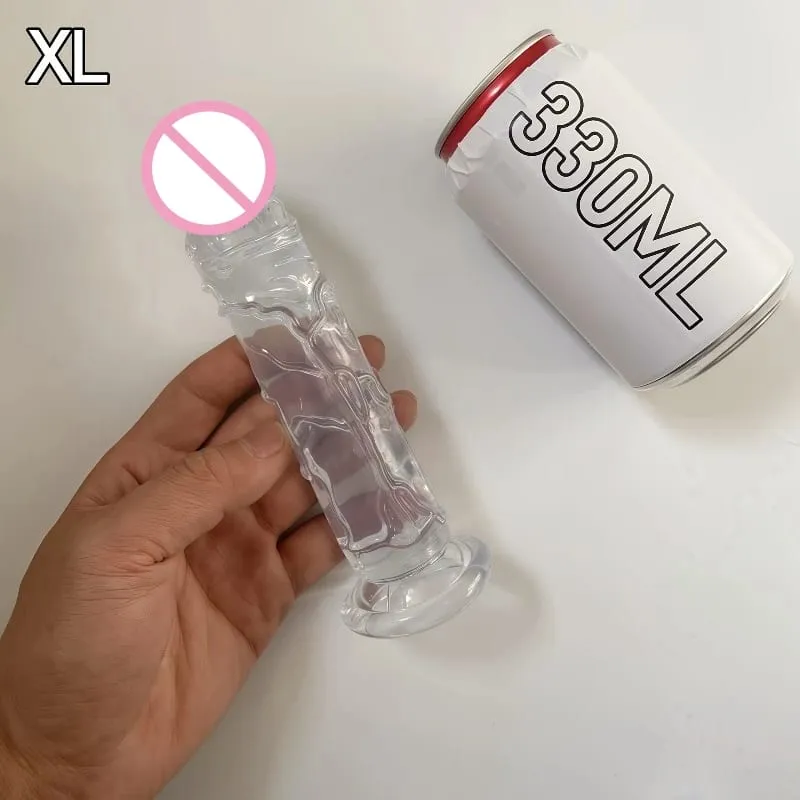 נשים ריאליסטי אנאלי באט פלאג שקוף דילדו כוס יניקה זין גדול רך אוננות G כתם פין גדול מוצר מין למבוגרים 18+ — image 3