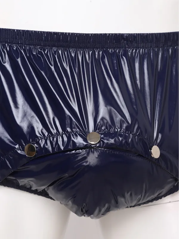 Mens Waterproof Diaper Cover Briefs with Front Pressing Buttons Anti-leak Adaptive Underwear Shorts for Elderly Special Needs — image 5