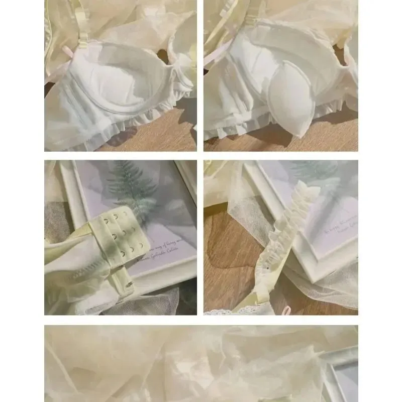 Nippon's Pure Desire Cute Princess Style Thin Cup Σετ σουτιέν Εκτύπωση Χαριτωμένο σουτιέν με φιόγκο Άνετα εσώρουχα δαντέλα Γοτθικό