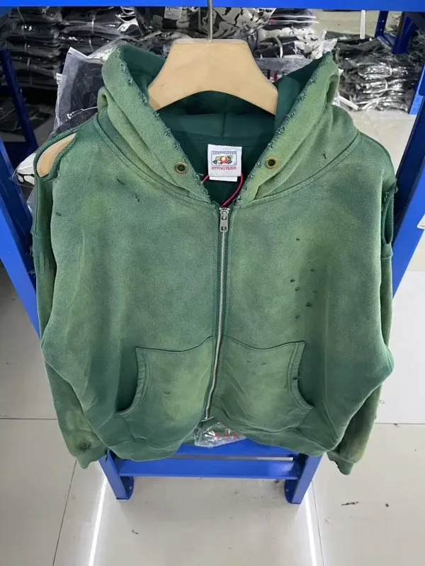 24FW SAINT Vintage Angel Printed Distressed Women Men Hooded Sweatshirt Hoodies Oversized Men Casual Cotton Pullover Hoodie — image 34