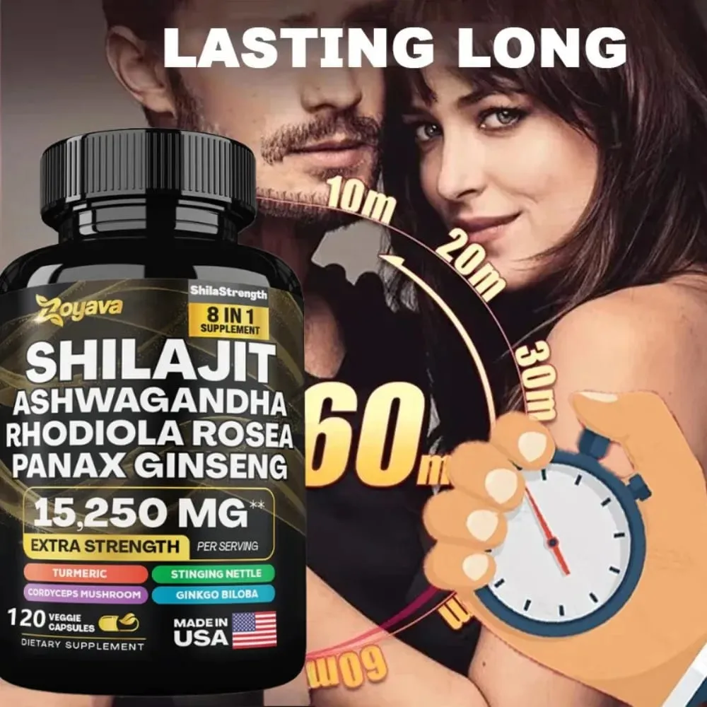 8 in 1 Supplements - Shilajit with Ginseng Ashwagandha for Brain Memory Concentration Energy Immune Health — image 2