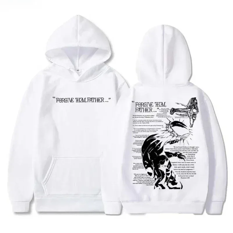 Jojo Bizarre Adventure Jesus Merch forgives Father's Bible Day hoodies men streetwear hip-hop sportswear casual top sweatshirt — image 3