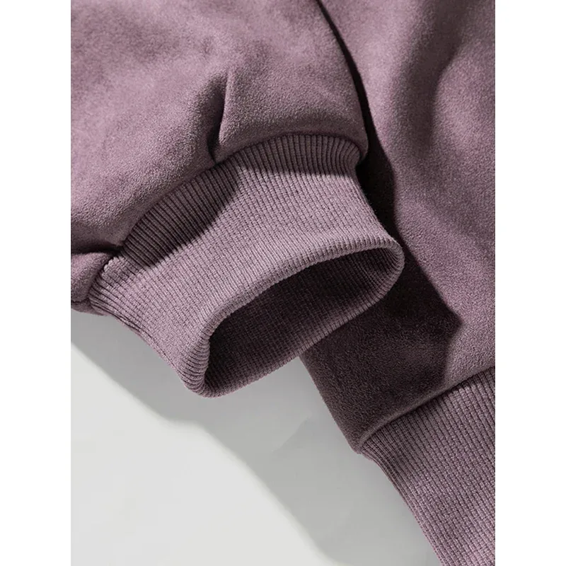 Märke Lila Sweatshirt Mans Mocka O Neck Höst Vinter Baggy Man Sweatshirts Casual Långärmad 2026 Nya Man Toppar