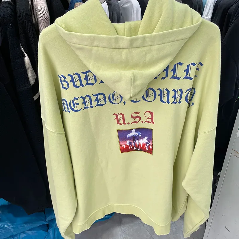 Hoodies PALY Bersaiz Besar Baru Lelaki Wanita Dicuci Hitam Rosak Kualiti Terbaik Kasual Vintage Cardigan Zip Sweatshirt
