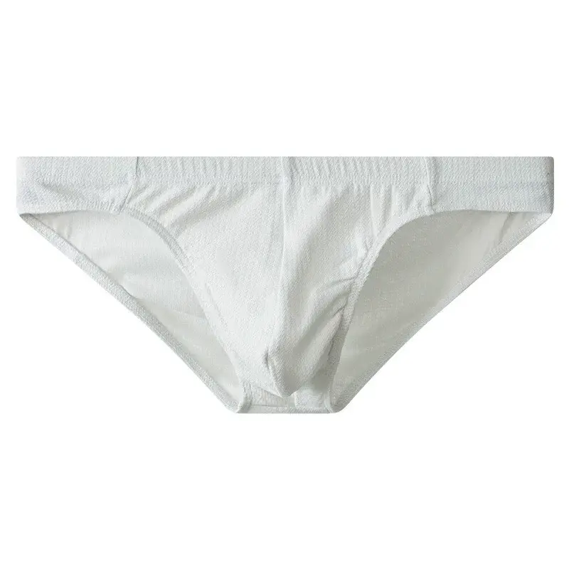 3-teiliges Herren-Slip-Set aus strukturierter Baumwolle mit niedriger Taille – minimalistische, einfarbige Unterwäsche (Beige/Weiß/Hellgrau) — image 2