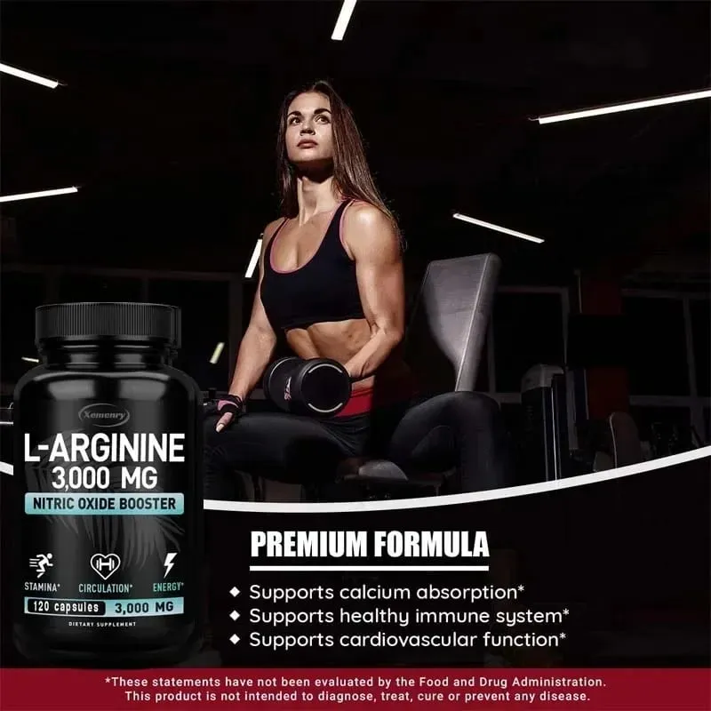 L-Arginine Supplement Boost Endurance -Increase for Energy Strength Vascular and Endurance Support During Exercise | Muscle Mas — image 5