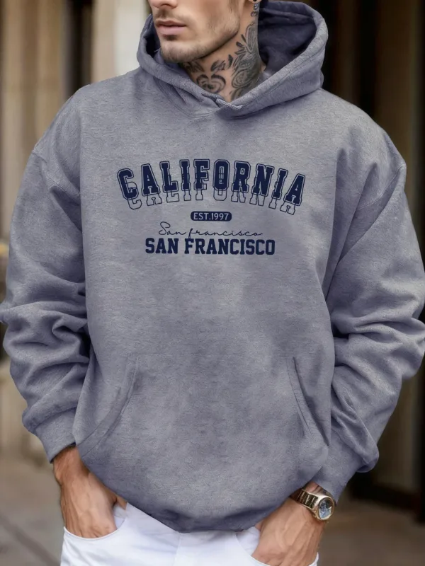 California San Francisco Est 1997 Print Soft Loose Hoodies Fleece Autumn Sportswear Men'S Sport Jogging Sweatshirts Comfy Tops — image 8