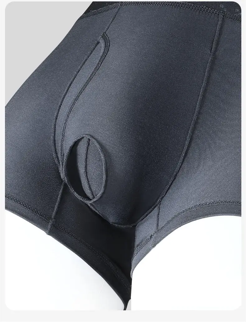 Panlalaking Boxer Shorts Modal na Kasuotang Panloob na Panti ng Lalaki Solid Breathable Bullet Separation Pouch Underpants Panlalaki Trunks Cueca Plus Size — image 3