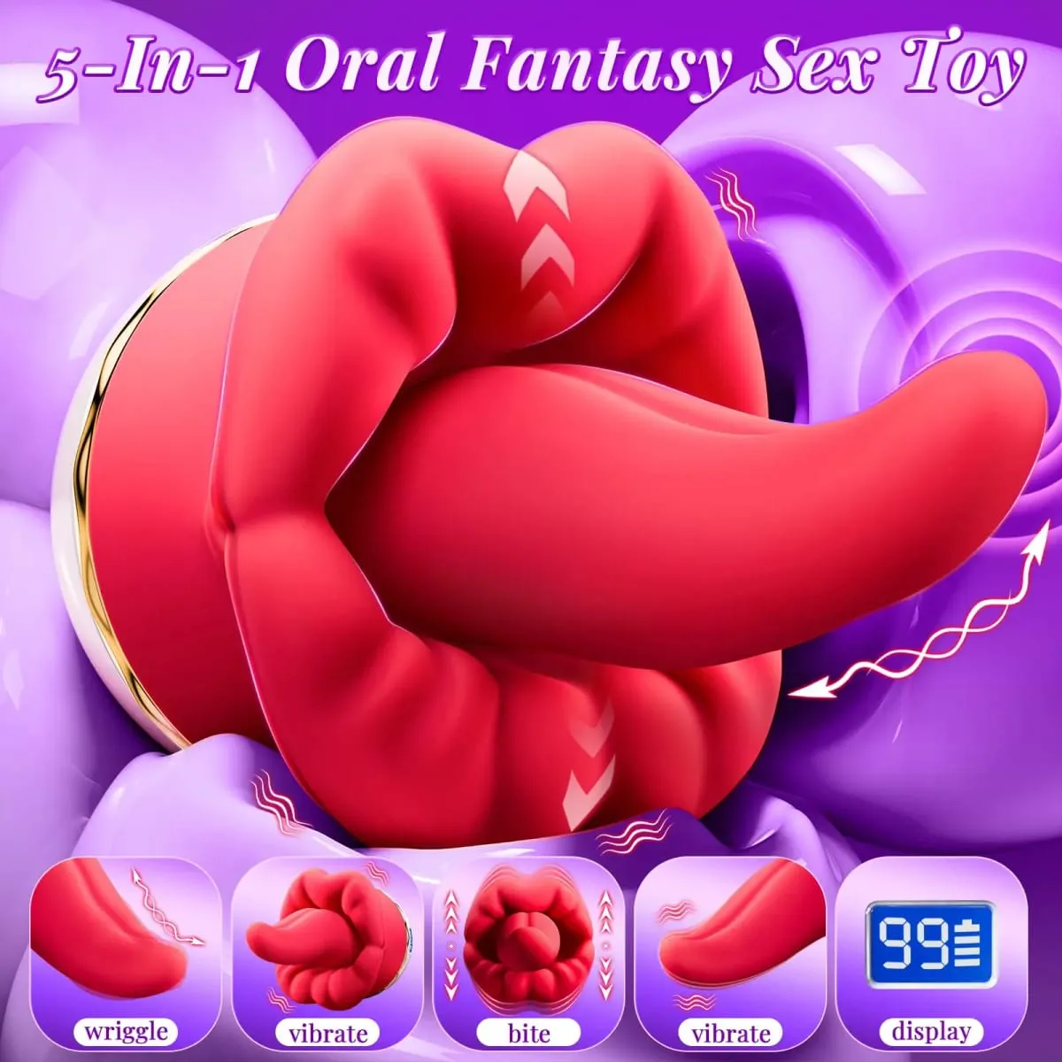 2025-ös új Swing Tongue Nyalogató Vibrátor Nyomó Műpénisz Clitorális Stimulátor Női Maszturbáció Orális Szex Eszközök Nőknek — image 2