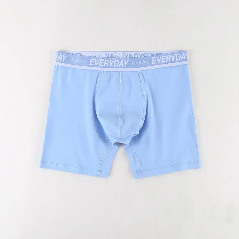 Separec algodão dupla bolsa roupa interior masculina confortável macio respirável todos os dias boxer briefs perna longa boxer roupa interior masculina