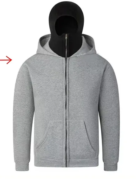 Men's and Women's Berets - Rock Style - Fall/Winter Collection - New Product - Double-Layered Hooded Sweatshirt - Zipper Jacket — image 12