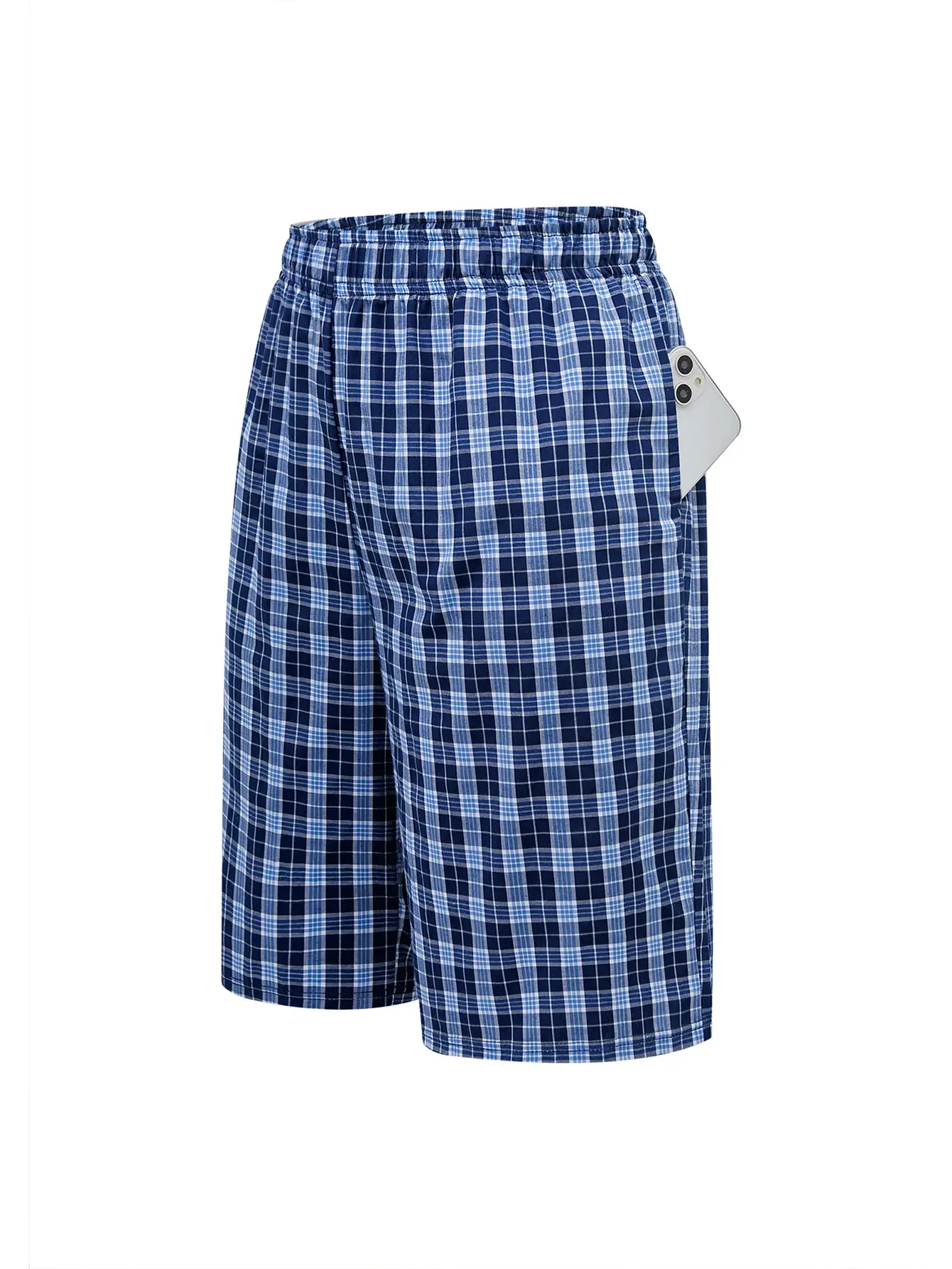 Calça longa de praia masculina, calça de canto plano, casual, xadrez, cintura elástica, confortável, casa, casual, dormir, juventude, calças de boxe — image 9
