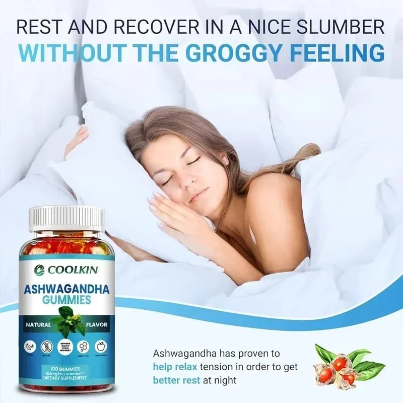 Ashwagandha Gummies - Relieve Stress Improve Concentration Promote Brain and Energy Balance and Improve Sleep Health