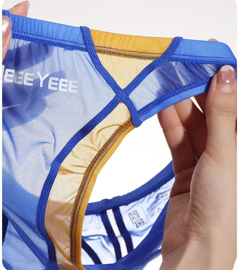 Ultra-thin Breathable Japanese-Style Transparent Sexy Men's Underwear Triangle Briefs With Smooth Ice Silk And Low Waistline — image 2