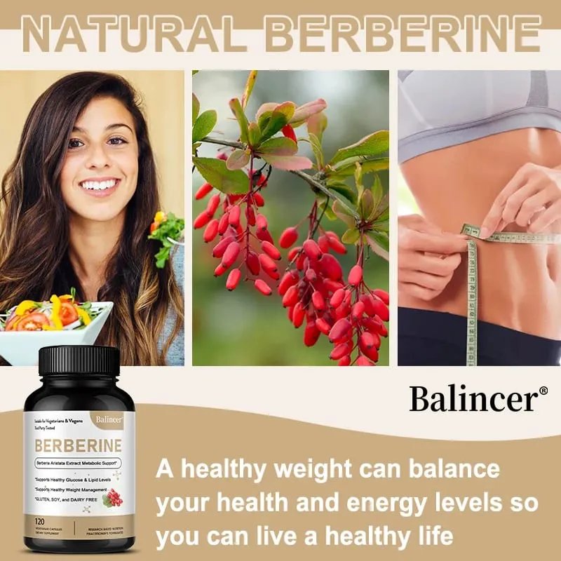 Κάψουλες Berberine 500 Mg - Προωθεί την υγεία του καρδιαγγειακού συστήματος και της χοληστερόλης Υποστήριξη υγιούς διαχείρισης βάρους και ανοσοποιητικού συστήματος — image 2